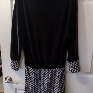 Elegant Black and White Midi Dress